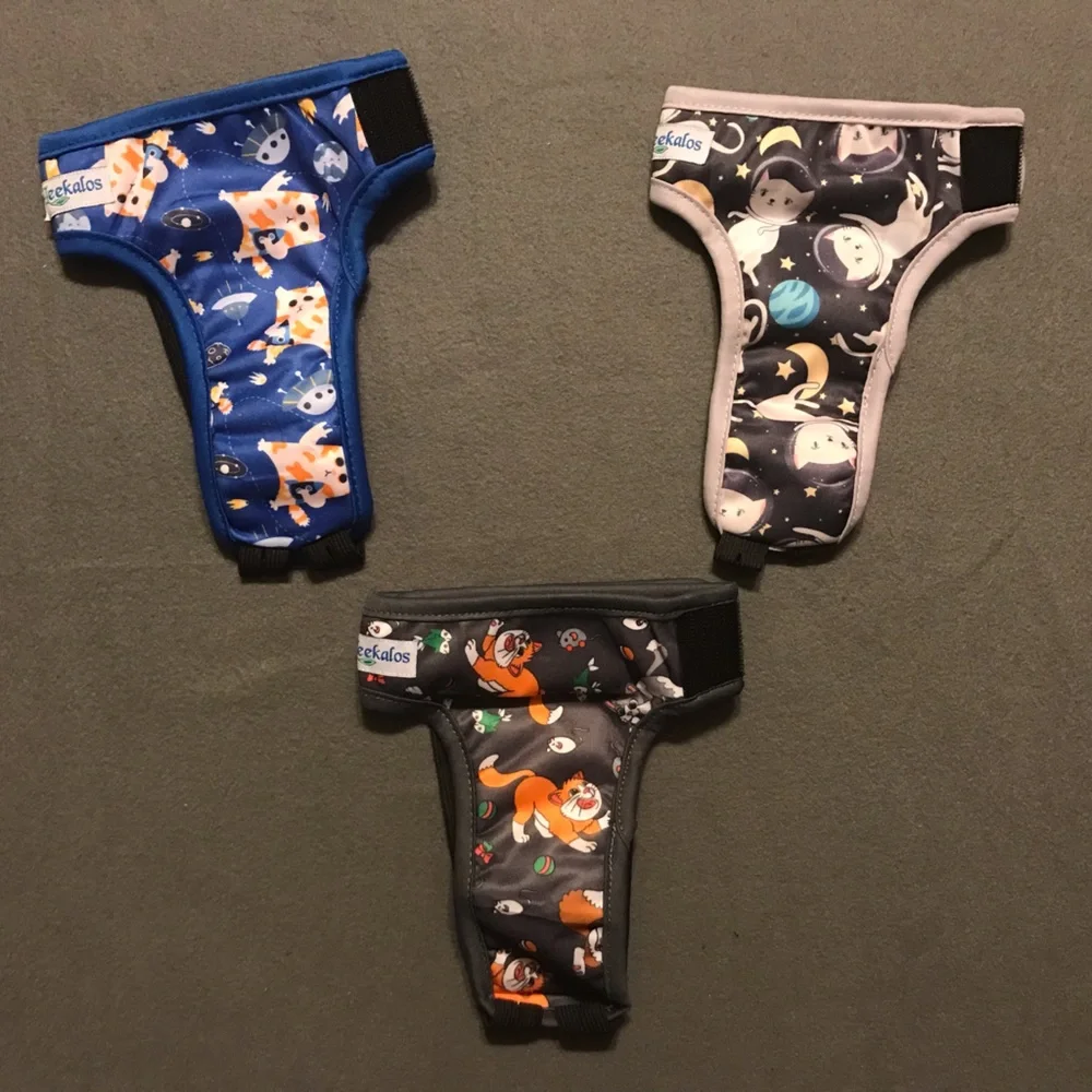 NEW Bundle Of 5 Reusable Cat Diapers